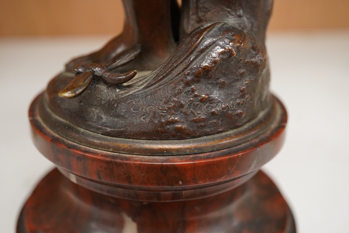 After Auguste Moreau (1834-1917), an Art Nouveau bronze study of a female nude, 30cm high